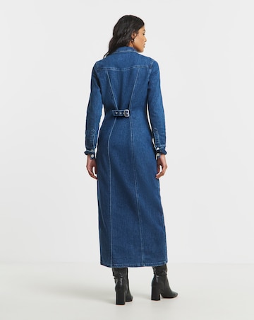 Dark Wash Midaxi Shirt Dress
