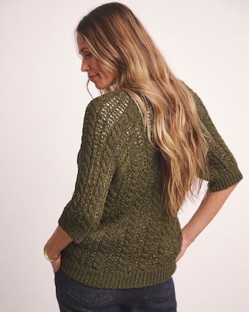 Anthology Khaki Cable Half Sleeve T-shirt