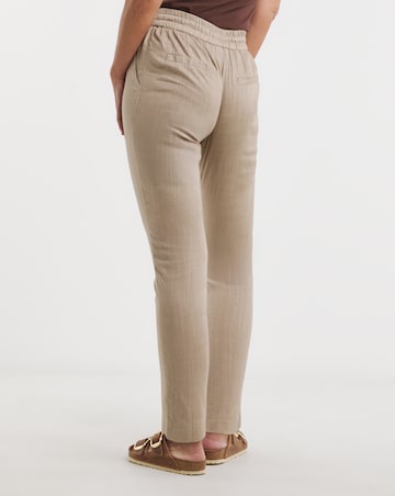 Truffle Linen Mix Tapered Trousers