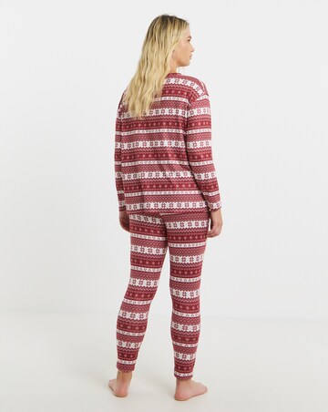 Simply Be Brushed Rib Lounge Set Fairisle