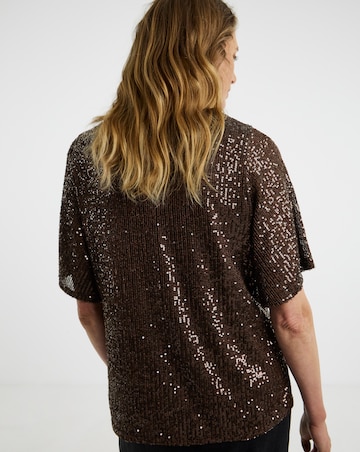 Sequin Sleeve T-Shirt