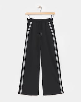 Ponte Jersey Glitter Side Stripe Wide Leg Trouser