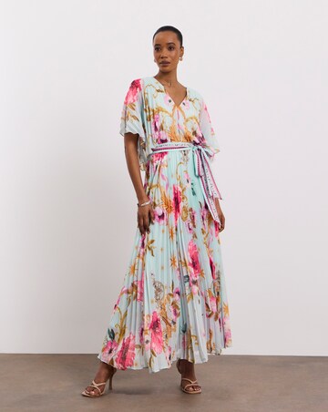 Joanna Hope Printed Pleated Maxi Dress