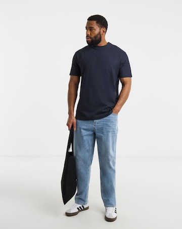 Jack & Jones Leo Textured T-Shirt - Navy