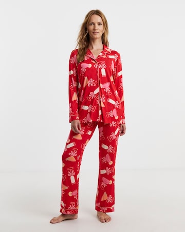 Pretty Secrets Cocktail Print Revere Pyjama Set