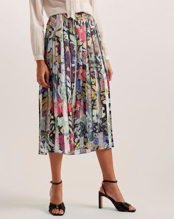 Ted Baker Floral Pleated Midi Skirt