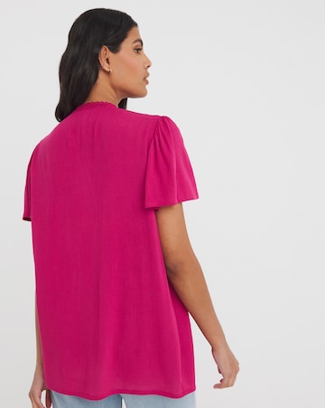 Crinkle Ladder Insert Blouse