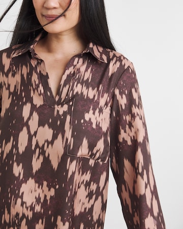 Collared Long Sleeve Tunic Dress