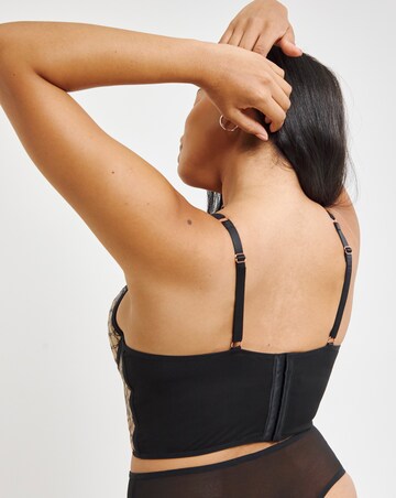 Figleaves Curve Power Embroidery Underwire Padded Corset - Black