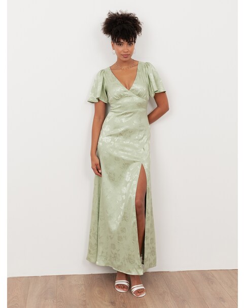 Maya Deluxe Jacquard Fabric Dress