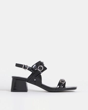 Jordin Two Strap Buckle Detail Heeled Sandals - Wide Fit (E)