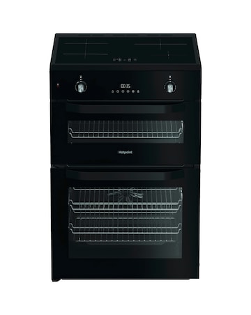 Hotpoint HDE6IDC2B1 60cm Electric Double Cooker Induction Hob - Black + Install