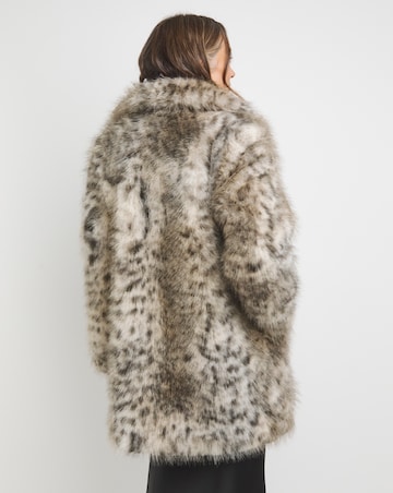 Short Leopard Faux Fur Coat