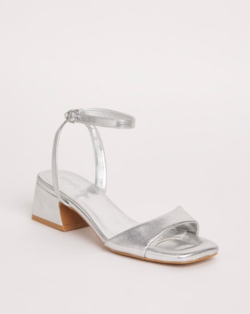 Amber Barely There Low Block Heel Sandals Wide E Fit