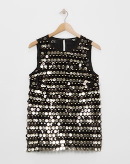 Joanna Hope Sequin Shell Top