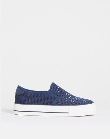 Cali Slip On Canvas Trainer - Wide Fit (E)