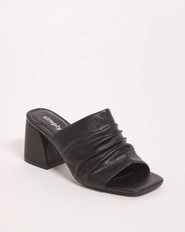 Elissa Ruched Heeled Mule Sandals - Extra Wide Fit (EEE)