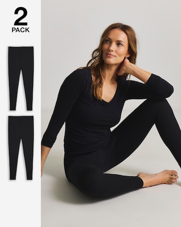 Pretty Secrets (2 Pack) Thermal Leggings Black