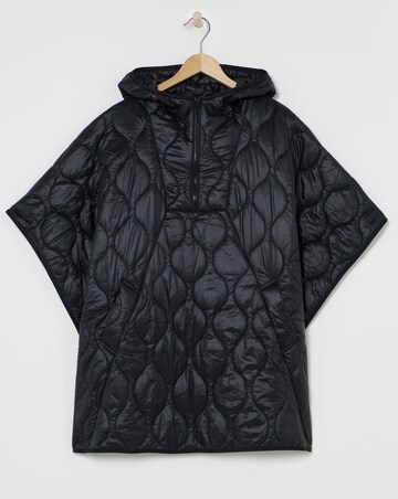 Black Quilted Poncho