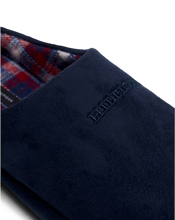 Tommy Hilfiger Check Lined Slipper - Navy