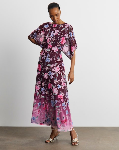 Joanna Hope Printed Crinkle Chiffon Dress