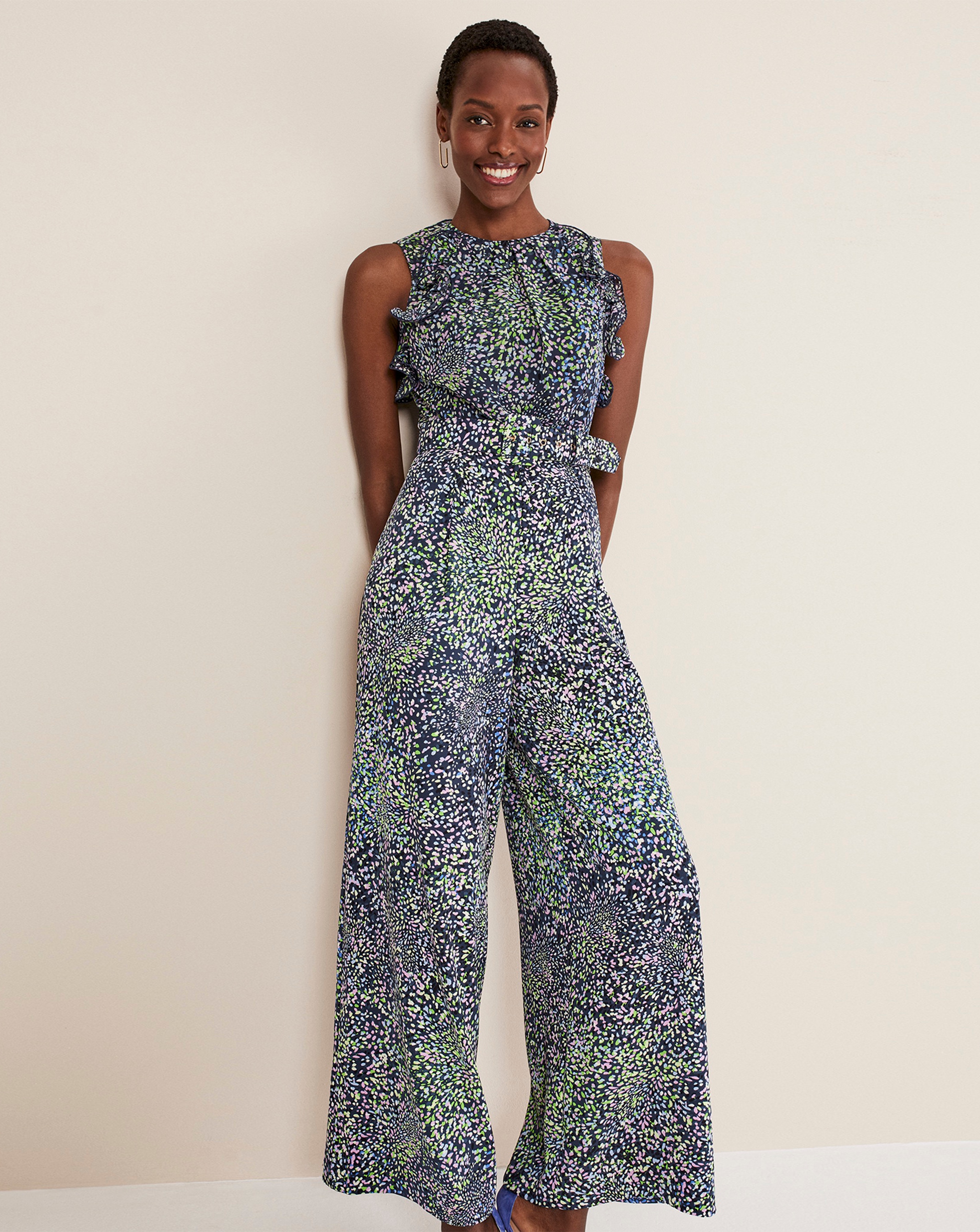 Phase Eight Maggie Ruffle Printed Jumpsuit | Ambrose Wilson