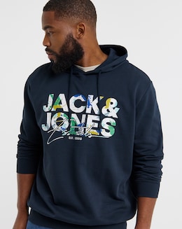Jack &amp; Jones Geplas Sweat Hood - Sky