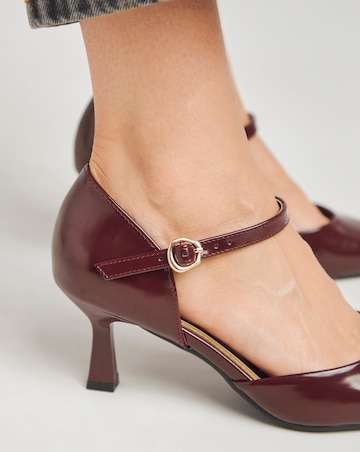 Heavenly Soles Corrine Two Part Pointed Toe Heeled Shoes - Wide Fit (E)