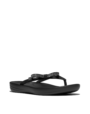 Fit Flop iQushion Glitz Bow Flip-Flops Standard Fit