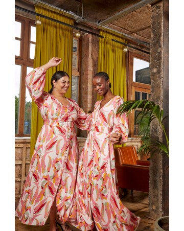 FatFace Peony Painted Leaves Maxi Dress