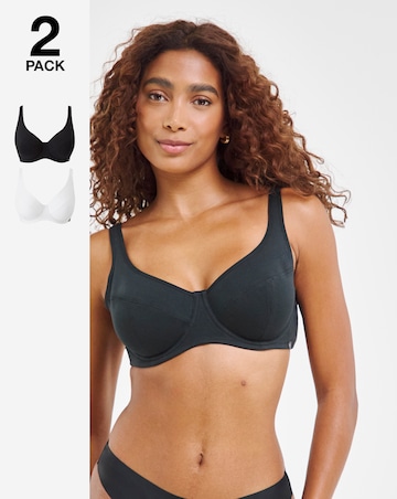 Slimma 2 Pack Cotton Wired Full Cup Bras B-G