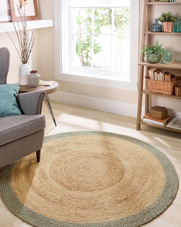 Jute Border Circle Rug