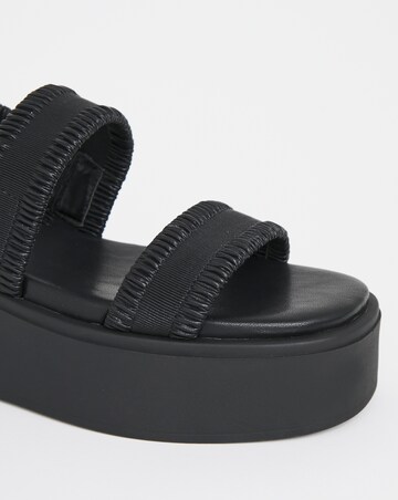 Pixie Ruched Strapped Flatform Sandals Extra Wide EEE Fit Simply Comfort