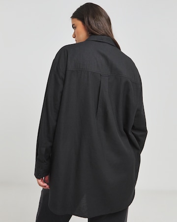 Simply Be Black Oversized Linen Shirt