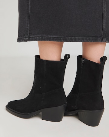 Rayla Suede Western Ankle Boots Wide E Fit