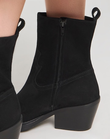 Rayla Suede Western Ankle Boots Wide E Fit