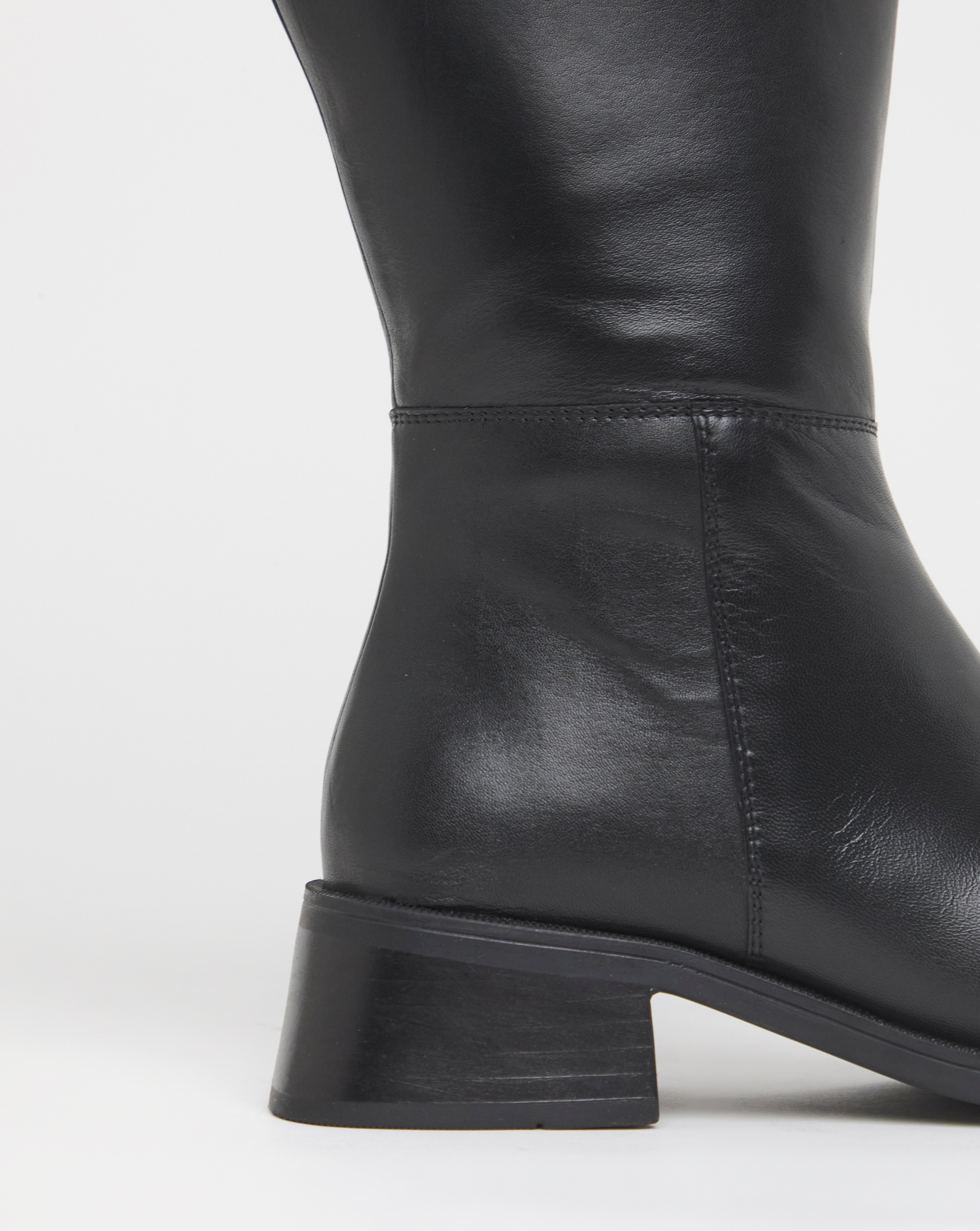 Cressida Block Heel Leather Knee Boots - Extra Wide Fit (EEE