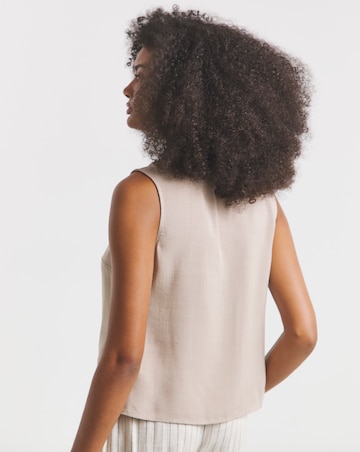 Simply Be Taupe Viscose V Neck Waistcoat