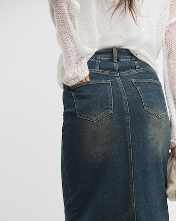 Vintage Wash Column Maxi Skirt