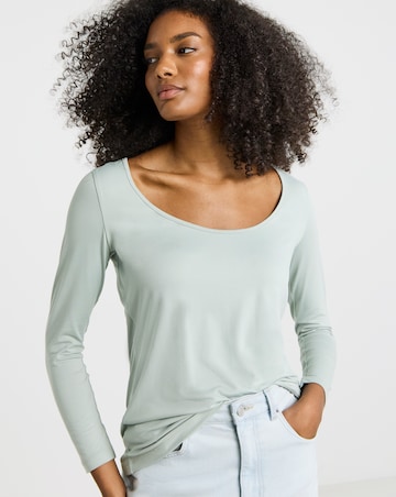 Sage Supersoft Scoop Neck Top