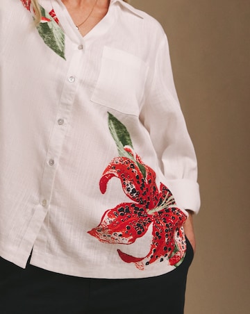 Julipa Longline Printed Linen Shirt