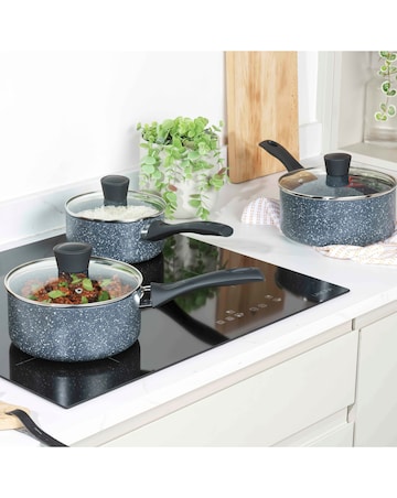 Russell Hobbs Nightfall Stone 5 Piece Saucepan and Stockpot Set