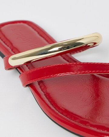 Chapel Toe Loop Hardware Detail Flat Sandals - Wide Fit (E)