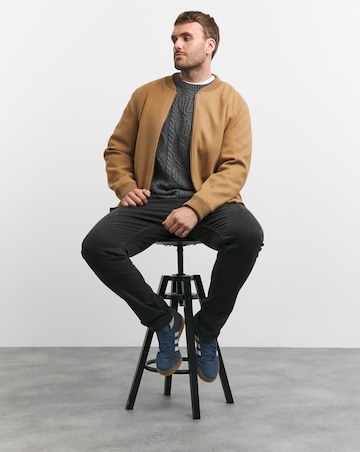 Wool Blend Grey Cable Knit Jumper