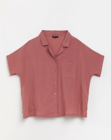 Linen Blend Button Through Shortie Pyjama Set