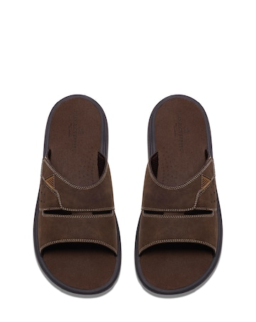 Clarks Brinkley Slide Sandals - Dark Brown