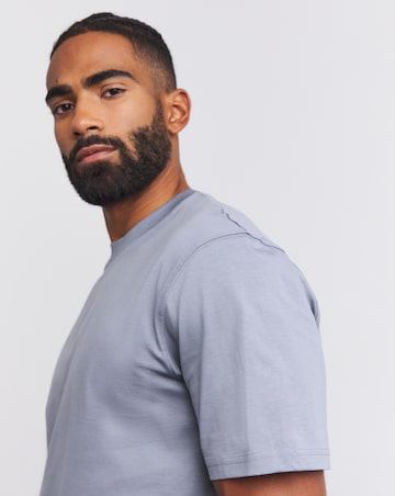 Relaxed Fit Supima Crew Neck T-Shirt- Steel Blue