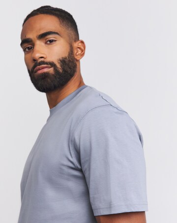 Relaxed Fit Supima Crew Neck T-Shirt- Steel Blue