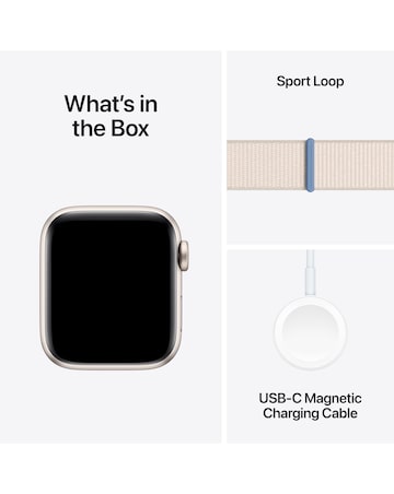 Apple Watch SE Cellular 40mm Starlight Aluminium Case, Starlight Sport Loop