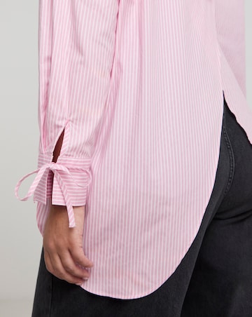 Simply Be Pink Stripe Open Back Shirt